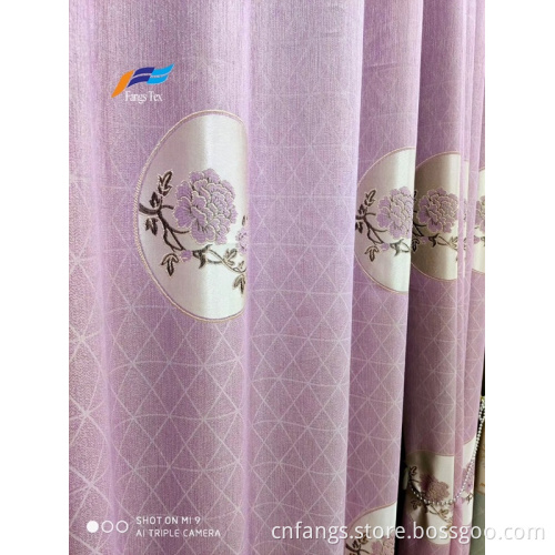 Tissu élégant de rideau de polyester de broderie de textile à la maison